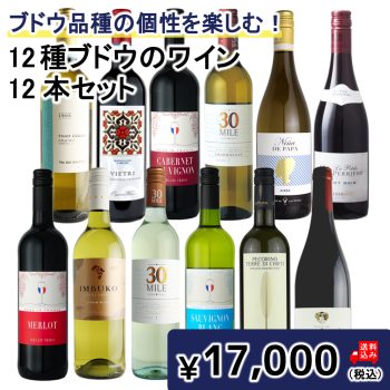 ★ブドウ品種の個性を楽しむ! 12種ブドウのワインセット 750ml×12本 【DB】 | グランヴァン